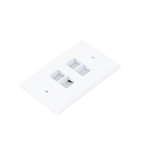 Placa de Pared Vertical, Salida Para 4 Puertos Keystone, Color Blanco