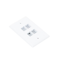 Placa de Pared Vertical, Salida Para 4 Puertos Keystone, Color Blanco
