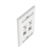 Placa de Pared Vertical, Salida Para 4 Puertos Keystone, Con Espacios Para Etiquetas, Color Blanco