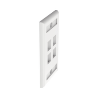 Placa de Pared Vertical, Salida Para 4 Puertos Keystone, Con Espacios Para Etiquetas, Color Blanco