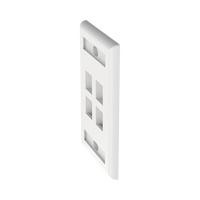 Placa de Pared Vertical, Salida Para 4 Puertos Keystone, Con Espacios Para Etiquetas, Color Blanco