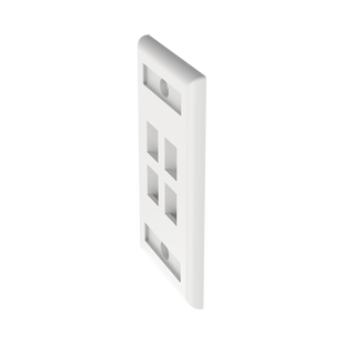 Placa de Pared Vertical, Salida Para 4 Puertos Keystone, Con Espacios Para Etiquetas, Color Blanco
