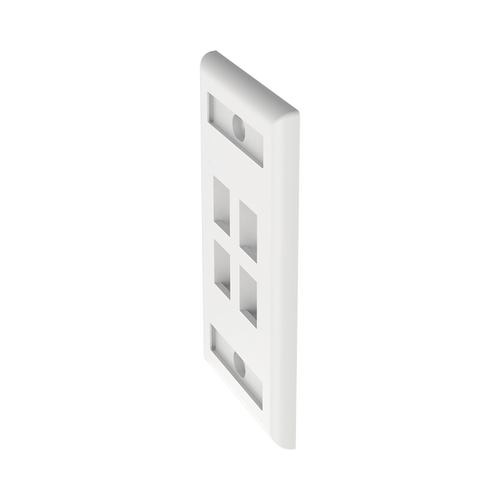 Placa de Pared Vertical, Salida Para 4 Puertos Keystone, Con Espacios Para Etiquetas, Color Blanco