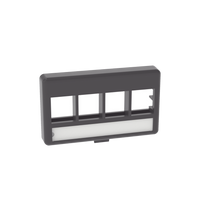 Placa de Mobiliario Modular Estándar, Salidas Para 4 Puertos Keystone, Color Negro