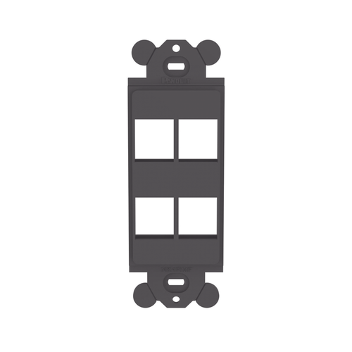 Marco de Módulo Dúplex, Para Placas Frontales Estándar GFCI, Acepta 4 Módulos Keystone, Color Negro