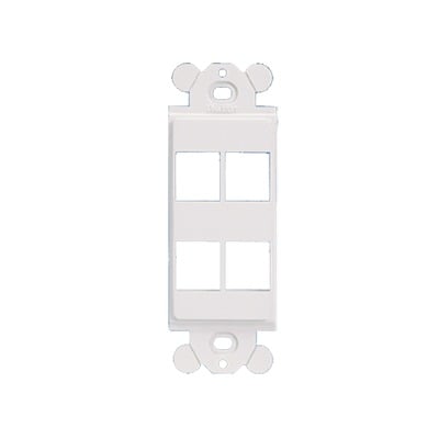 Marco de Módulo Dúplex, Para Placas Frontales Estándar GFCI, Acepta 4 Módulos Keystone, Color Blanco Mate