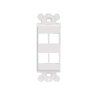 Marco de Módulo Dúplex, Para Placas Frontales Estándar GFCI, Acepta 4 Módulos Keystone, Color Blanco