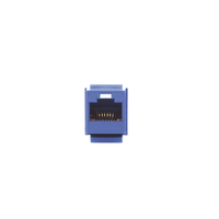 Conector Jack Estilo Leadframe, Tipo Keystone, Categoría 5e, de 8 Posiciones y 8 Cables, Color Azul