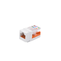 Conector Jack Estilo Leadframe, Tipo Keystone, Categoría 5e, de 8 Posiciones y 8 Cables, Color Blanco