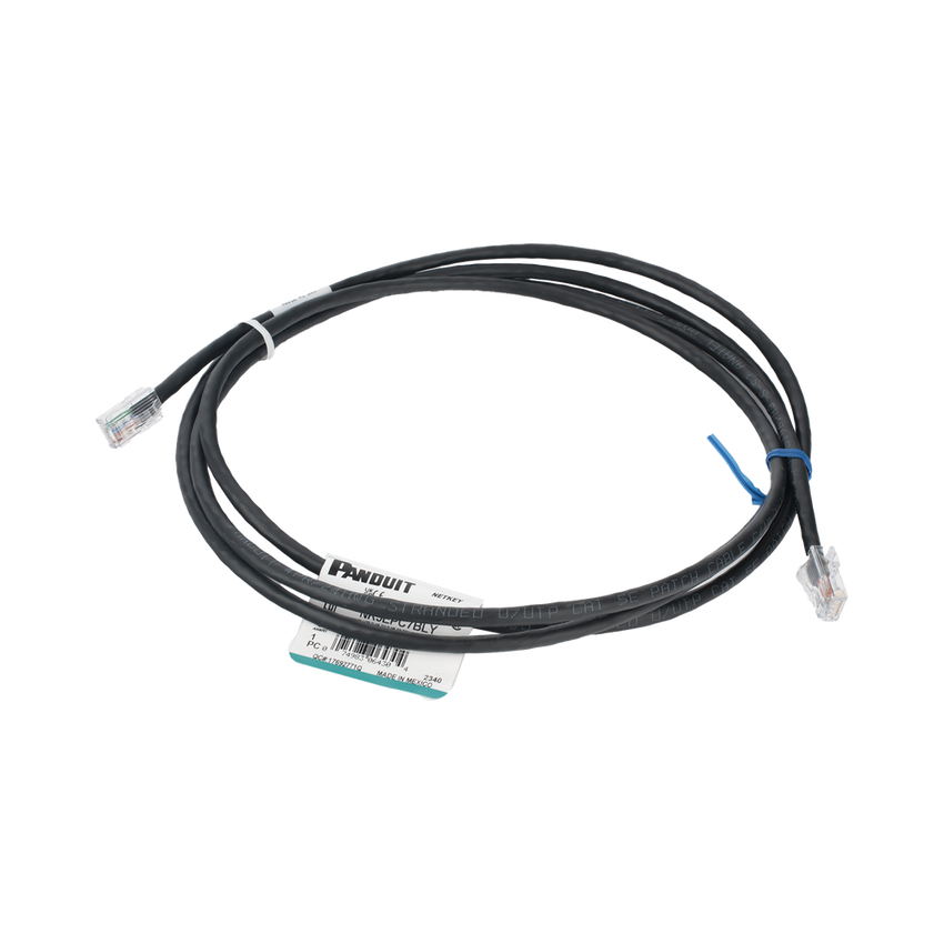 Cable de Parcheo UTP Categoría 5e, con Plug Modular en Cada Extremo - 2 Metros (6.56 Pies) - Negro