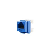 Conector Jack Estilo 110 (de Impacto), Tipo Keystone, Categoría 6, de 8 Posiciones y 8 Cables, Color Azul