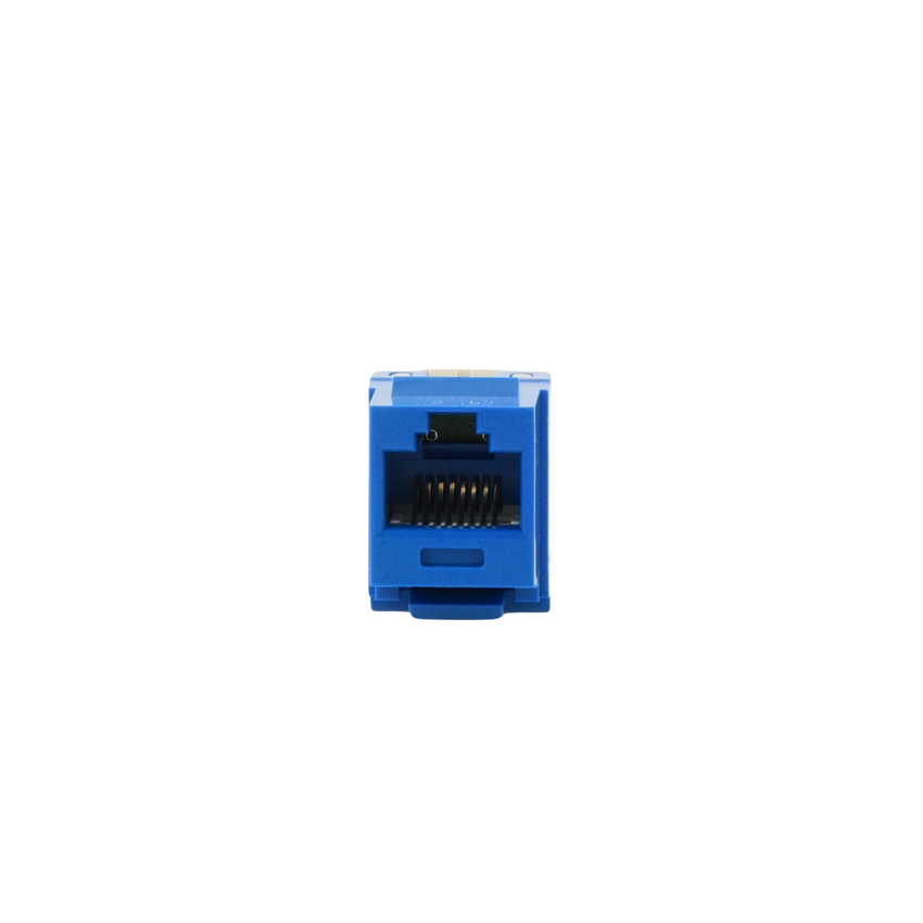 Conector Jack Estilo 110 (de Impacto), Tipo Keystone, Categoría 6, de 8 Posiciones y 8 Cables, Color Azul