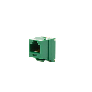 Conector Jack Estilo 110 (de Impacto), Tipo Keystone, Categoría 6, de 8 Posiciones y 8 Cables, Color Verde
