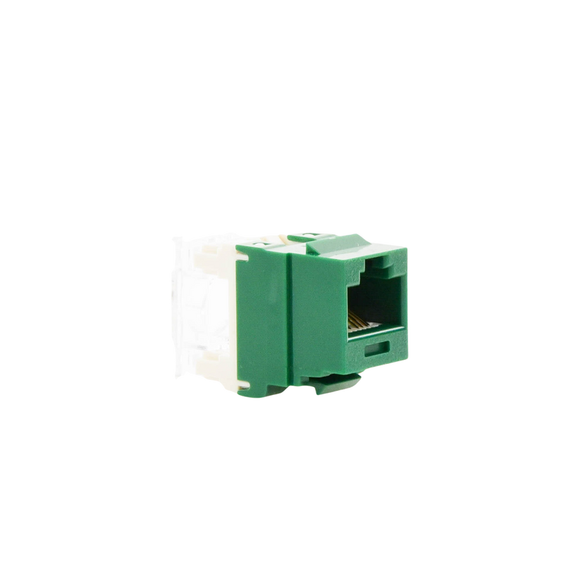 Conector Jack Estilo 110 (de Impacto), Tipo Keystone, Categoría 6, de 8 Posiciones y 8 Cables, Color Verde