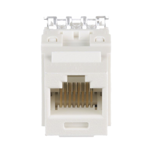 Conector Jack Estilo 110 (de Impacto), Tipo Keystone, Categoría 6, de 8 Posiciones y 8 Cables, Color Blanco Mate
