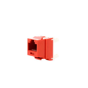 Conector Jack Estilo 110 (de Impacto), Tipo Keystone, Categoría 6, de 8 Posiciones y 8 Cables, Color Rojo