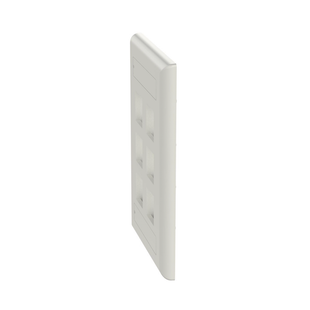 Placa de Pared Vertical, Salida Para 6 Puertos Keystone, Con Espacios Para Etiquetas, Color Blanco Mate