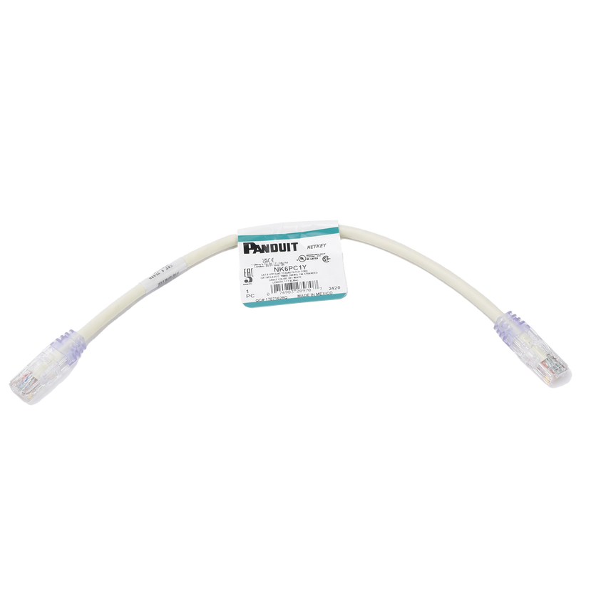 Cable de parcheo UTP Categoría 6, con plug modular en cada extremo - 1 ft (30.48 cm) - Blanco