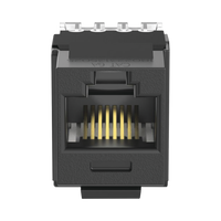 Conector Jack Estilo 110 (de Impacto), Tipo Keystone, Categoría 6A, de 8 Posiciones y 8 Cables, Color Negro