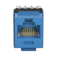 Conector Jack Estilo 110 (de Impacto), Tipo Keystone, Categoría 6A, de 8 Posiciones y 8 Cables, Color Azul