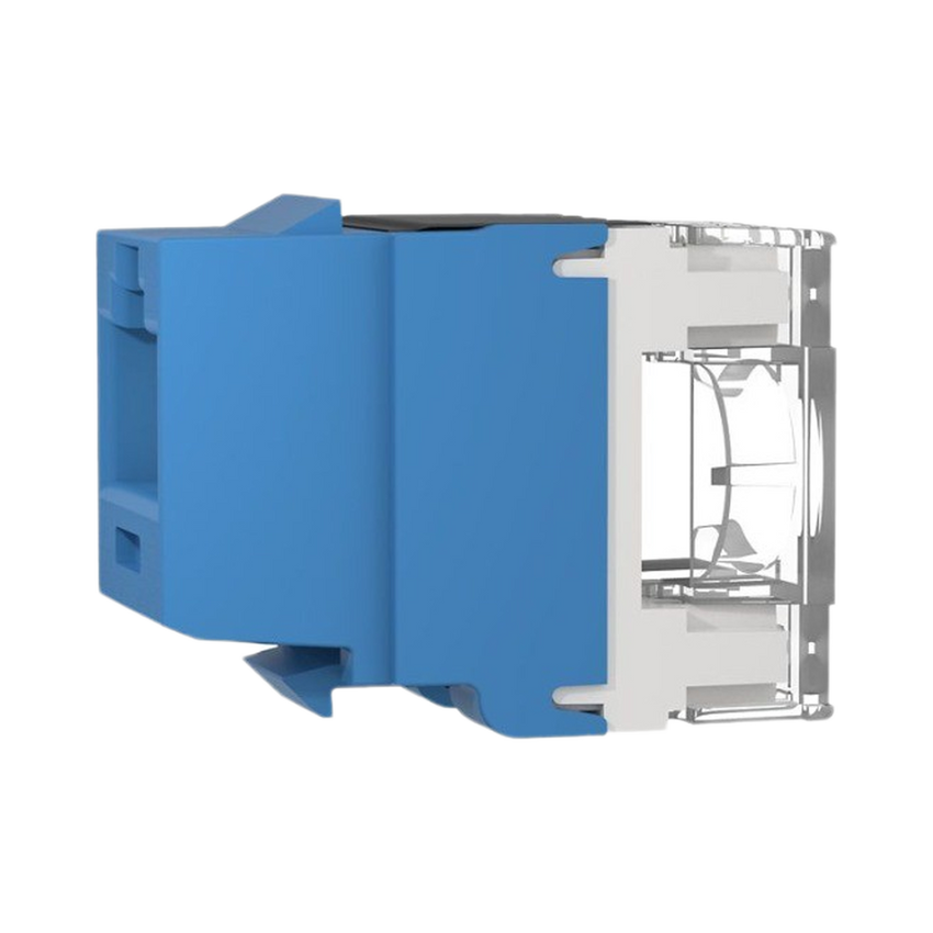 Conector Jack Estilo 110 (de Impacto), Tipo Keystone, Categoría 6A, de 8 Posiciones y 8 Cables, Color Azul