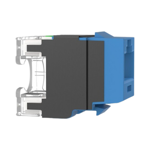 Conector Jack Estilo 110 (de Impacto), Tipo Keystone, Categoría 6A, de 8 posiciones y 8 cables, Color Azul