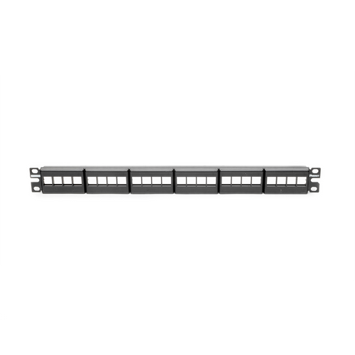 Panel de Parcheo Modular Keystone (Sin Conectores), de 24 Puertos, Espacio Para Identificación con Etiqueta Adhesiva, 1UR