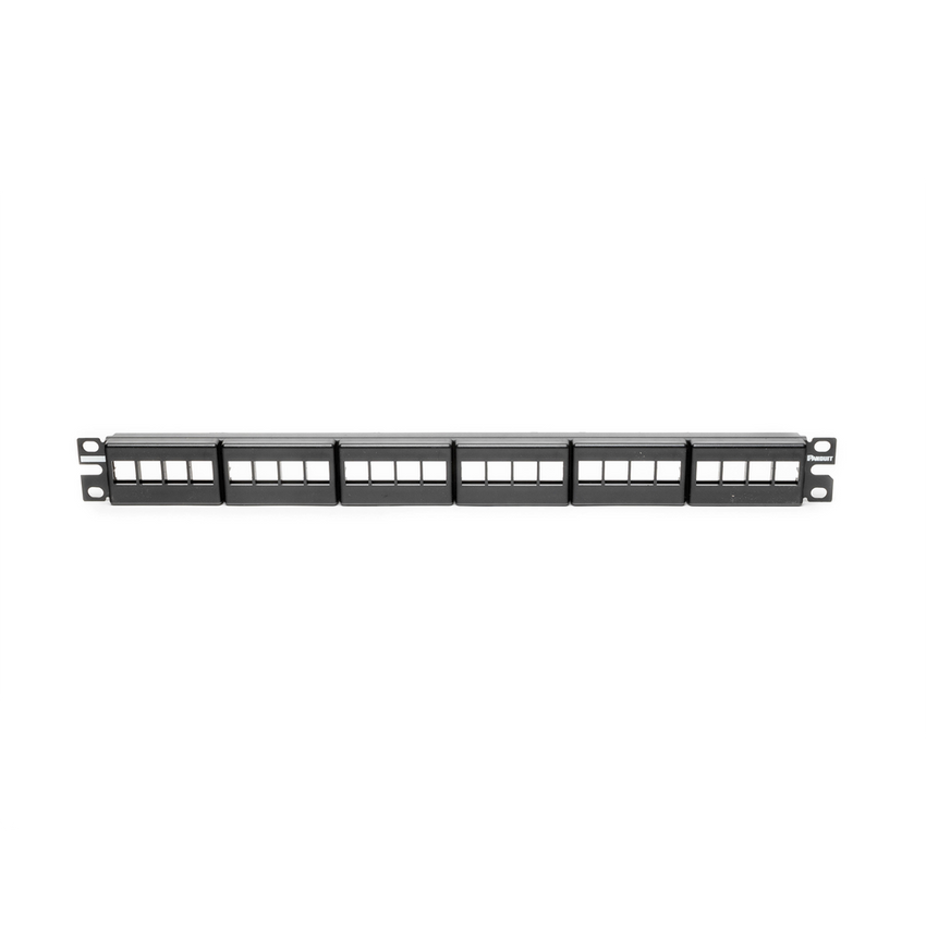 Panel de Parcheo Modular Keystone (Sin Conectores), de 24 Puertos, Espacio Para Identificación con Etiqueta Adhesiva, 1UR