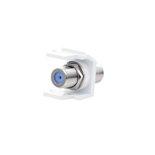 Módulo Acoplador Coaxial Tipo F, Keystone, de 75 Ohms, 3.0 GHz, Color Blanco