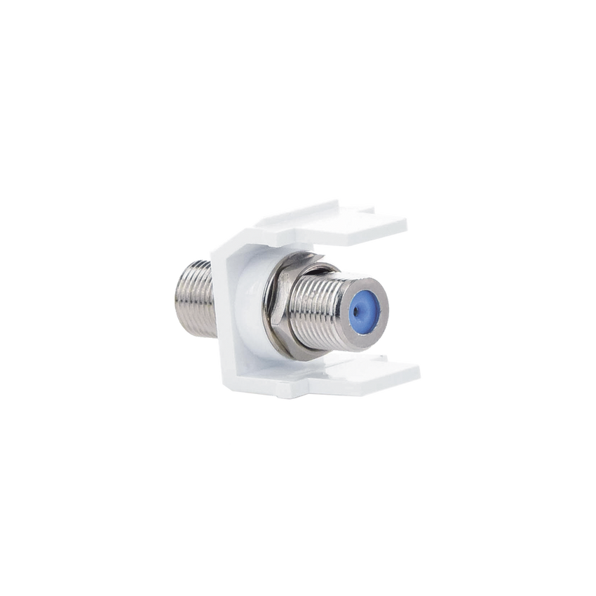 Módulo Acoplador Coaxial Tipo F, Keystone, de 75 Ohms, 3.0 GHz, Color Blanco