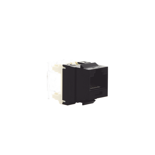 Conector Jack Estilo 110 (de Impacto), Tipo Keystone, Categoría 5e, de 8 Posiciones y 8 Cables, Color Negro