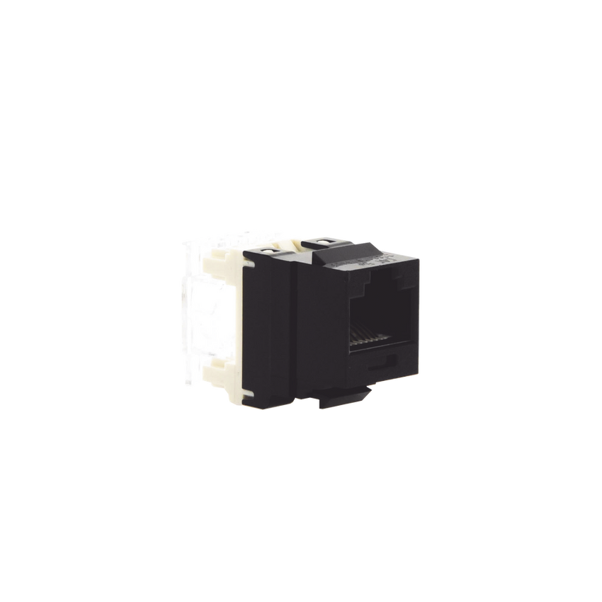 Conector Jack Estilo 110 (de Impacto), Tipo Keystone, Categoría 5e, de 8 Posiciones y 8 Cables, Color Negro