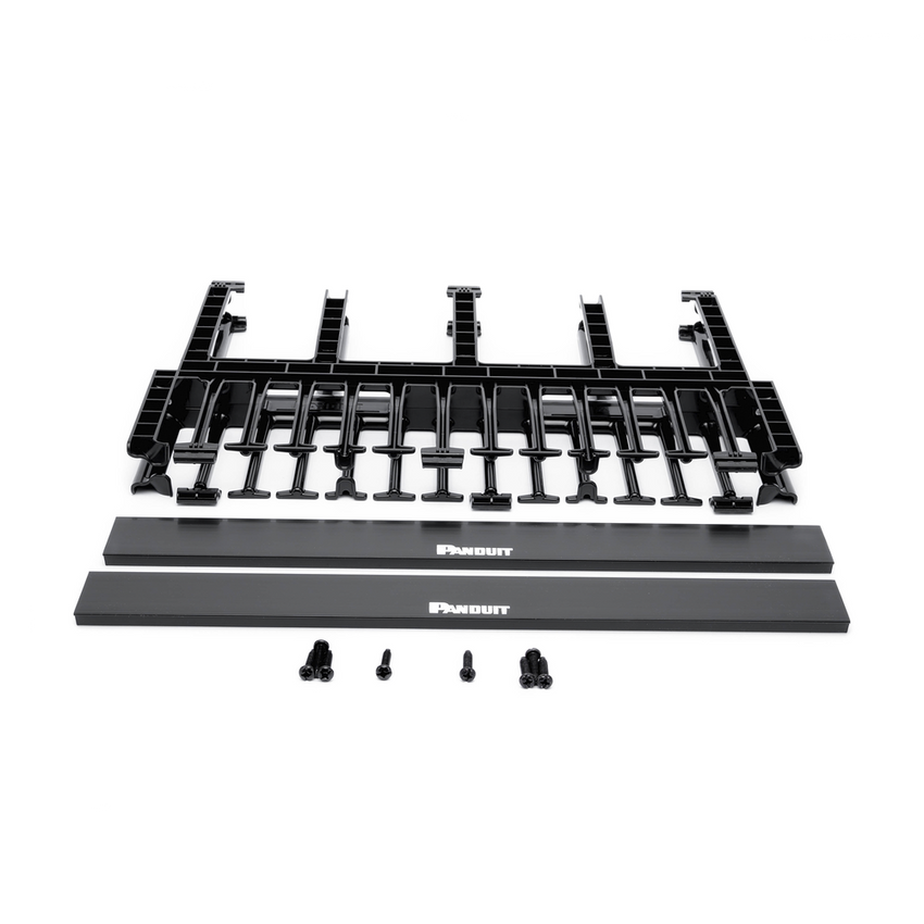 Organizador de Cables Horizontal NetManager de Alta Densidad, Doble (Frontal y Posterior), Para Rack de 19in, 1UR, Color Negro