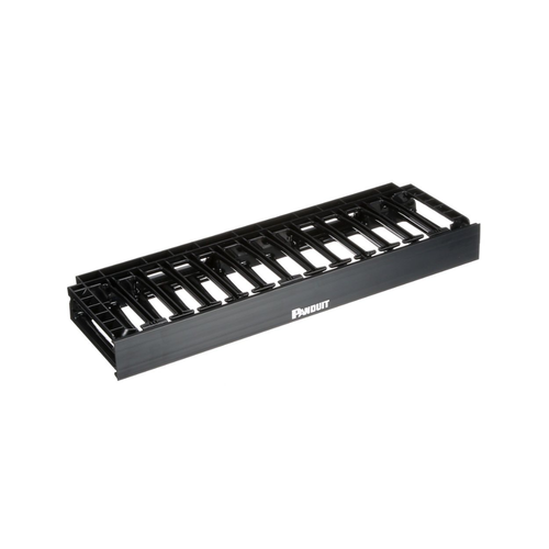 Organizador de Cables Horizontal NetManager de Alta Densidad, Sencillo (Solo Frontal), Para Rack de 19in, 1UR
