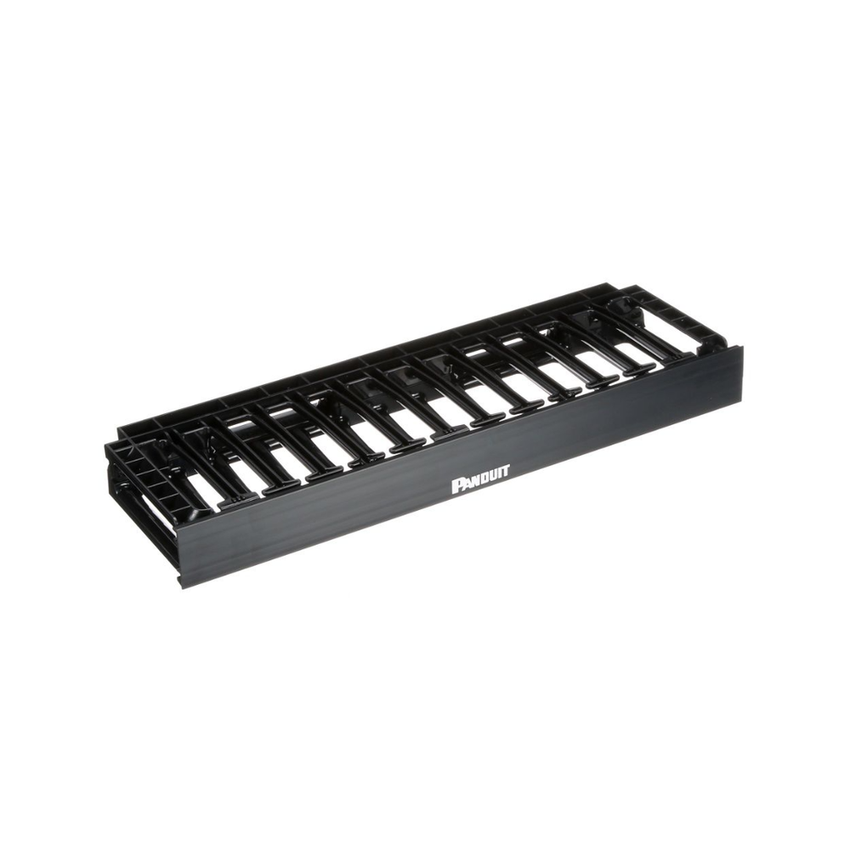 Organizador de Cables Horizontal NetManager de Alta Densidad, Sencillo (Solo Frontal), Para Rack de 19in, 1UR