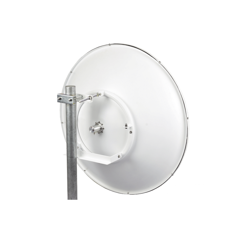 1 Antena Direccional de alto rendimiento / diámetro  de 60 cm / 5.9-7.2 GHz / Ganancia 30 dBi / SLANT de 45 ° y 90 ° / Ideal para 30 km / Conector N-Hembra / Montaje  y jumpers incluidos.