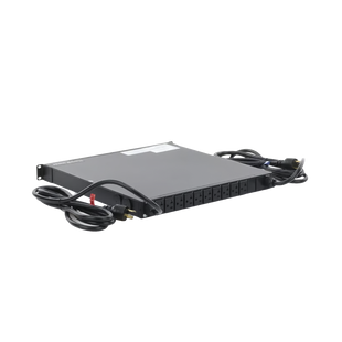 PDU Monitoreable de Transferencia Automática ATS (Fuente Redundante), Con 10 Salidas 5-15R,   Enchufes de Entrada L5-20P, Instalación Horizontal de 19in, 1UR, 20 Amp, 120 Vca