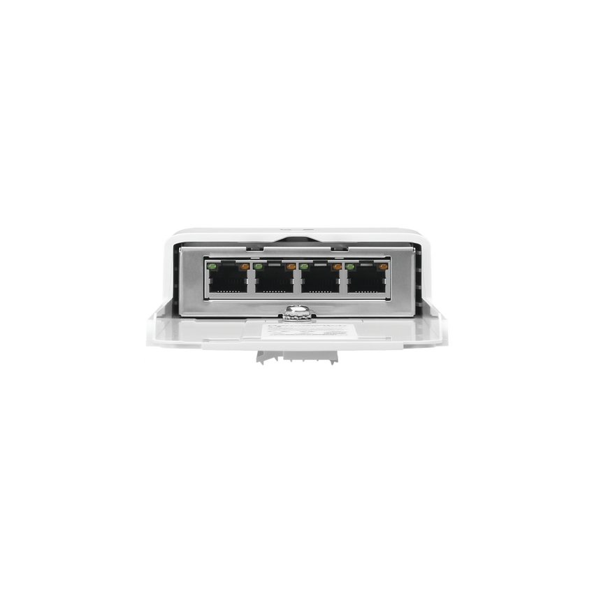 Switch PoE 24 V de Paso para Exterior con 4 Puertos Gigabit (1 PoE In, 3 PoE Out) NanoSwitch