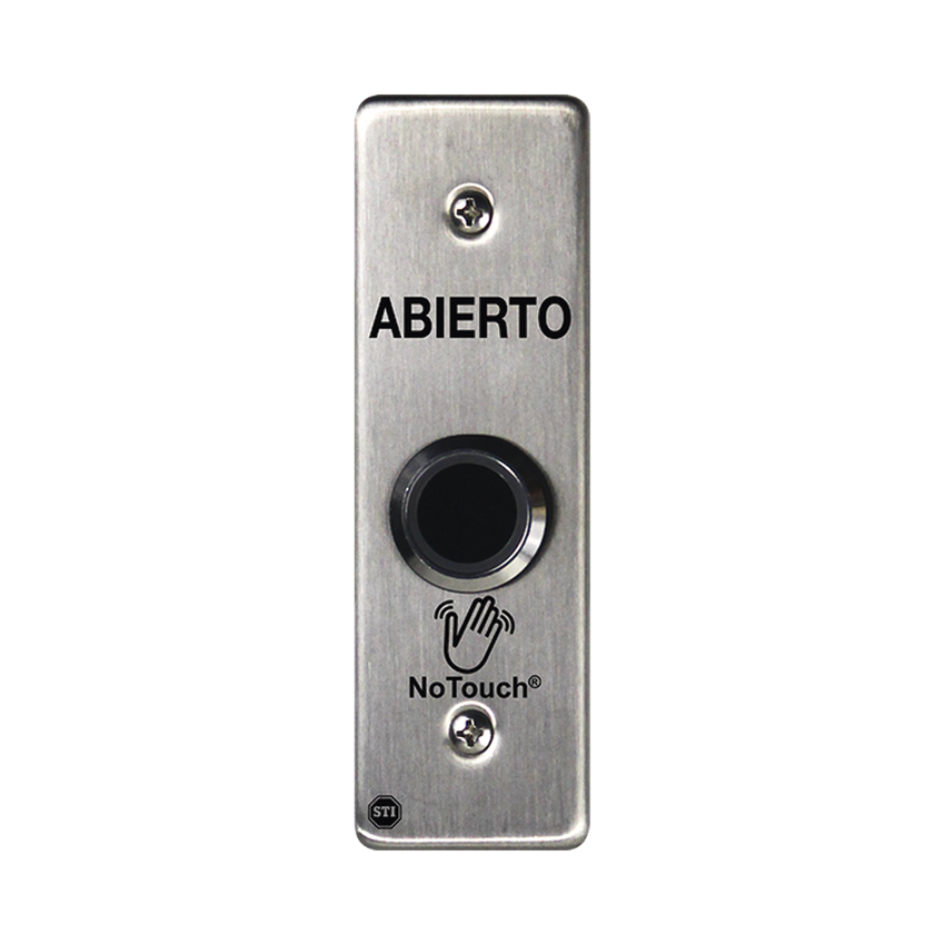 Interruptor IR NoTouch® de Acero Inoxidable, Montaje Delgado, Caja Posterior, ABIERTO