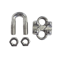 Nudo/ Perro/ Abrazadera Acero Forjado para Cable de 1/4", Acero Inoxidable.