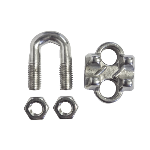 Nudo/ Perro/ Abrazadera Acero Forjado para Cable de 1/4", Acero Inoxidable.