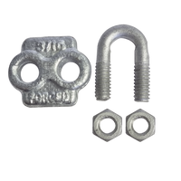 Nudo/ Perro/ Abrazadera Acero Forjado para Cable de 3/16" Galv. Inmersión en Caliente.