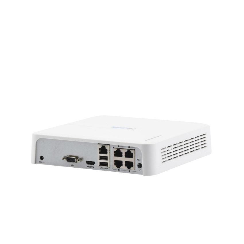NVR 4 Megapixel (Compatibles con Cámaras AcuSense) / 4 Canales IP / 4 Puertos PoE+ / 1 Bahía de Disco Duro / Salida en Full HD