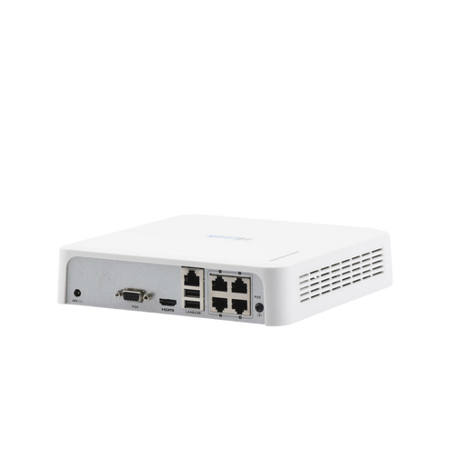 NVR 4 Megapixel (Compatibles con Cámaras AcuSense) / 4 Canales IP / 4 Puertos PoE+ / 1 Bahía de Disco Duro / Salida en Full HD