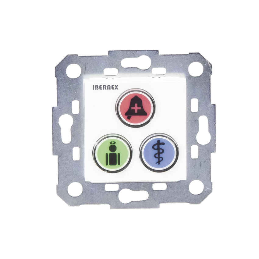 Modulo de 3 Botones iluminados para habitación de Hospital / Alarma / Cancelar y Código Azul / BUS RS485 / Compatible con NX0019/B, NX1021 Y NX0015