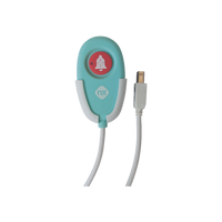 Terminal de Cama Inalámbrico / Botón de Alarma Presencia y Médico / IP54 / Material ABS Antibacteriano / RF 433MHz / 400 metros Distancia Transmisión (linea de vista)/ Alimentación 2xAAA / Protocolo POCSAG