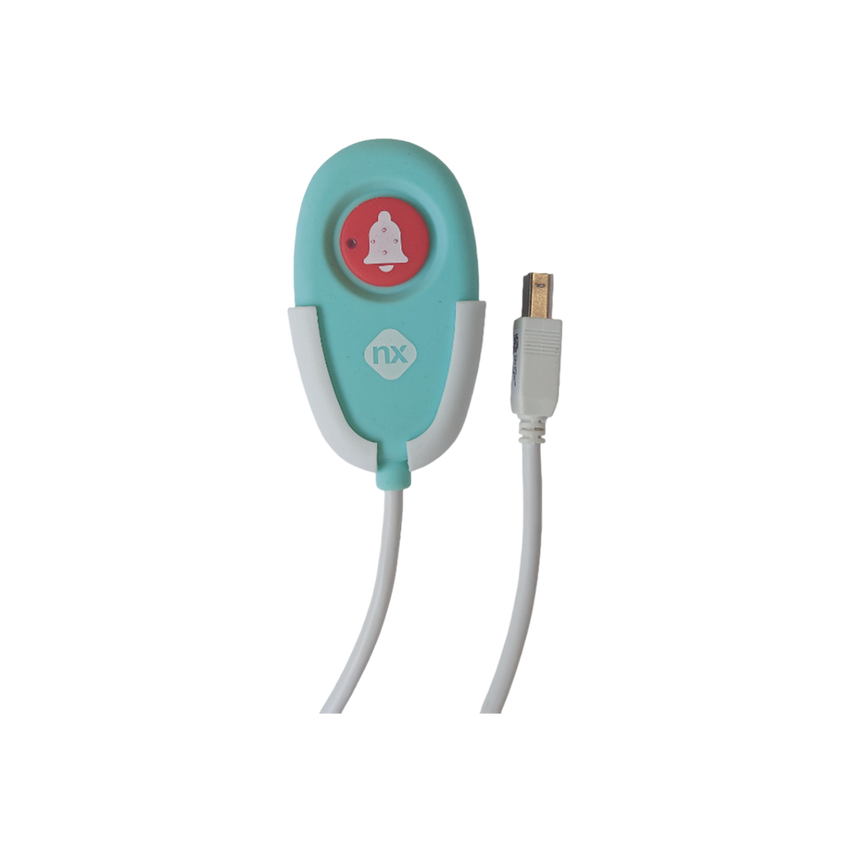 Terminal de Cama Inalámbrico / Botón de Alarma Presencia y Médico / IP54 / Material ABS Antibacteriano / RF 433MHz / 400 metros Distancia Transmisión (linea de vista)/ Alimentación 2xAAA / Protocolo POCSAG
