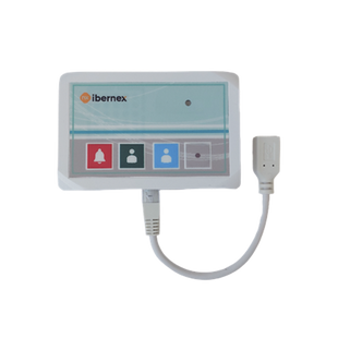 Terminal de Cama Inalámbrico / Botón de Alarma Presencia y Médico / IP54 / Material ABS Antibacteriano / RF 433MHz / 400 metros Distancia Transmisión (linea de vista)/ Alimentación 2xAAA / Protocolo POCSAG