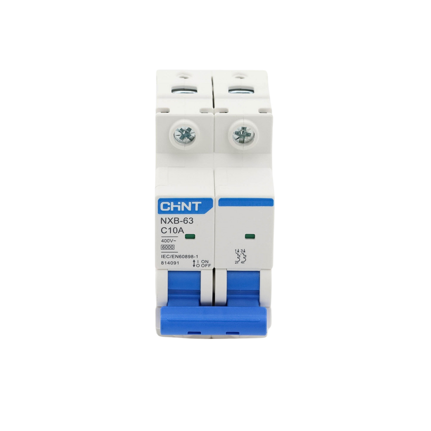 Pastilla para Riel Din, 2 Polos, 10 Amp, Vca:110/415v, 6kA, Catálogo: NXB632PC10.