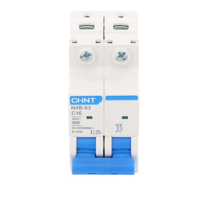 Pastilla para Riel Din, 2 Polos, 16 Amp, Vca:110/415v, 6kA, Catálogo: NXB632PC16.